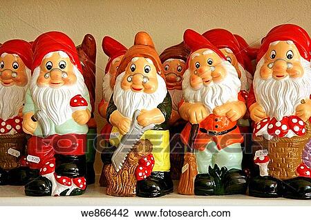 Decorative gnomes for garden in a shop. Verd·, Lleida, Spain. View Large Photo Image Stock Image - Decorative gnomes for garden in a shop. Verd·, Lleida, Spain.. Fotosearch