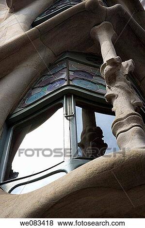 Detail of Casa Batllo in Paseo de Gracia Avenue in Barcelona, Spain View Large Photo Image Stock Photo - Detail of Casa Batllo in Paseo de Gracia Avenue in Barcelona, Spain. Fotosearch