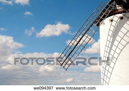Detail of windmill. Campo de Criptana, Ciudad Real province, Castilla La Mancha, Spain. View Large Photo Image Stock Photo - Detail of windmill. Campo de Criptana, Ciudad Real province, Castilla La Mancha, Spain.. Fotosearch