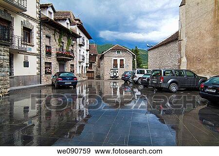 Echo village, Valle de Hecho. Huesca province, Aragon, Spain View Large Photo Image Stock Photo - Echo village, Valle de Hecho. Huesca province, Aragon, Spain. Fotosearch