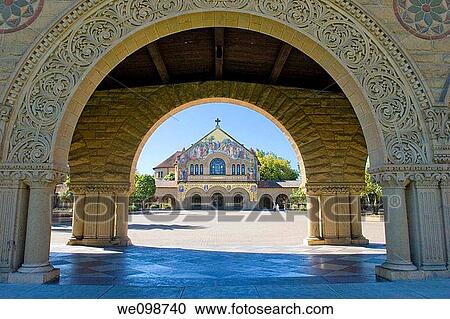 Elaborate sandstone archway entrance to the Stanford Quad main plaza and Memorial Church, Stanford, California, USA View Large Photo Image Stock Image - Elaborate sandstone archway entrance to the Stanford Quad main plaza and Memorial Church, Stanford, California, USA. Fotosearch