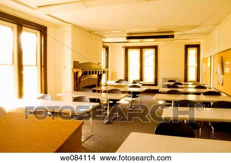 Empty college classroom. View Large Photo Image Picture - Empty college classroom.. Fotosearch