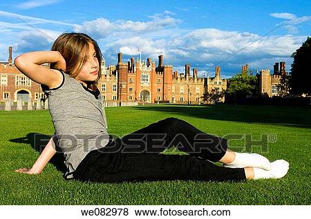 Europe, UK, england, london, hampton court girl portrait View Large Photo Image Stock Photo - Europe, UK, england, london, hampton court girl portrait. Fotosearch