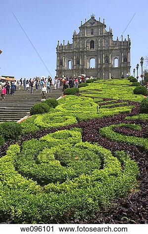 Facade of The Cathedral of St Pauls, Macau, China View Large Photo Image Stock Image - Facade of The Cathedral of St Pauls, Macau, China. Fotosearch
