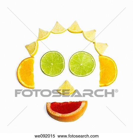 Face made of citrus fruit View Large Photo Image Stock Photography - Face made of citrus fruit. Fotosearch