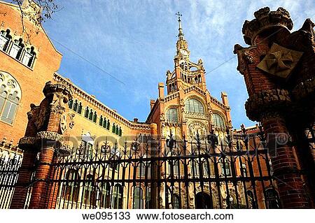 Fachada del hospital Sant Pau, Barcelona, Catalunya, Espa±a View Large Photo Image Stock Image - Fachada del hospital Sant Pau, Barcelona, Catalunya, Espa±a. Fotosearch