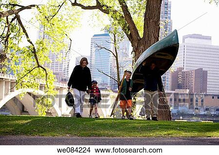 FAMILY IN MINNEAPOLIS PARK View Large Photo Image Picture - FAMILY IN MINNEAPOLIS PARK. Fotosearch
