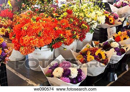 Picture - Farmers? markets, sometimes called greenmarkets, are markets, usually held out-of-doors, in public spaces, where farmers can sell produce to the public. Fotosearch