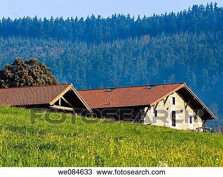 Farmhouse in Ma±aria. Vizcaya. Basque Country. Spain. View Large Photo Image Stock Image - Farmhouse in Ma±aria. Vizcaya. Basque Country. Spain.. Fotosearch