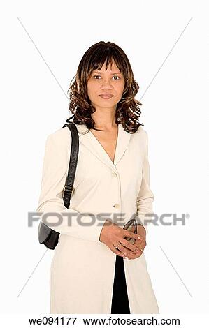 Female African American businesswoman standing on white background View Large Photo Image Stock Photo - Female African American businesswoman standing on white background. Fotosearch