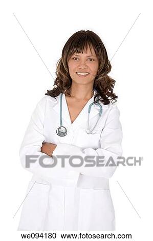 Female African American doctor or nurse with a stethoscope on white background View Large Photo Image Stock Image - Female African American doctor or nurse with a stethoscope on white background. Fotosearch