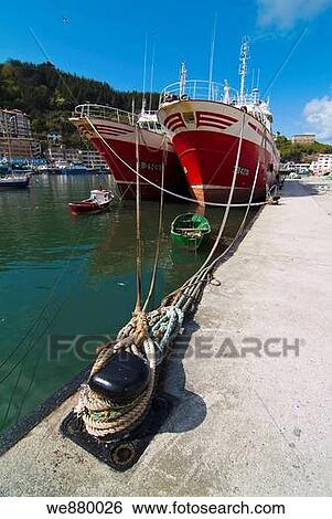 Fishing boat in the port of Ondarroa, Biscay, Basque Country, Spain View Large Photo Image Stock Photograph - Fishing boat in the port of Ondarroa, Biscay, Basque Country, Spain. Fotosearch