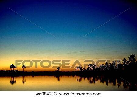 Stock Image - FLORIDA EVERGLADES SUNSET. Fotosearch
