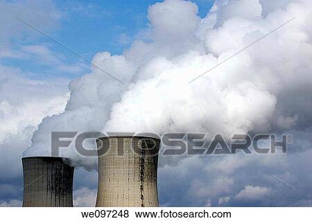 France drome tricastin nuclear power plant smoking chimneys View Large Photo Image Stock Photo - France drome tricastin nuclear power plant smoking chimneys. Fotosearch