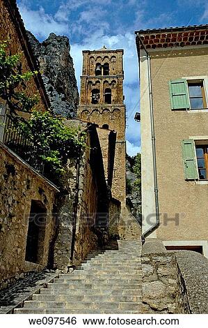 France Provence Moustiers Sainte Marie Village View Large Photo Image Stock Photograph - France Provence Moustiers Sainte Marie Village. Fotosearch