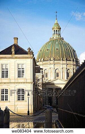 Frederiks church from Amalienborg, Copenhague, Denmark View Large Photo Image Picture - Frederiks church from Amalienborg, Copenhague, Denmark. Fotosearch