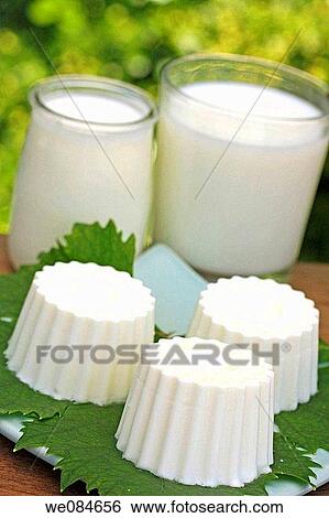 Fresh cheese and milk View Large Photo Image Stock Photograph - Fresh cheese and milk. Fotosearch