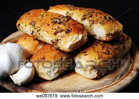 Freshly baked Garlic Bread View Large Photo Image Stock Photo - Freshly baked Garlic Bread. Fotosearch