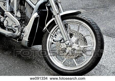 Front Tire and Detail, 2003 Harley-Davidson VRod Motorcycle View Large Photo Image Picture - Front Tire and Detail, 2003 Harley-Davidson VRod Motorcycle. Fotosearch
