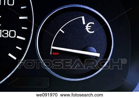 Fuel gauge with euro symbol View Large Photo Image Stock Image - Fuel gauge with euro symbol. Fotosearch