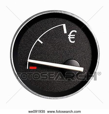 Fuel gauge with euro symbol View Large Photo Image Stock Photography - Fuel gauge with euro symbol. Fotosearch