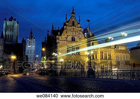 Ghent's old city center. Flanders, Belgium View Large Photo Image Stock Image - Ghent's old city center. Flanders, Belgium. Fotosearch