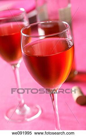 Glasses of chilled rose wine View Large Photo Image Stock Photography - Glasses of chilled rose wine. Fotosearch