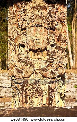 Stock Image - Great Plaza, Mayan ruins of Copan, Honduras. Fotosearch