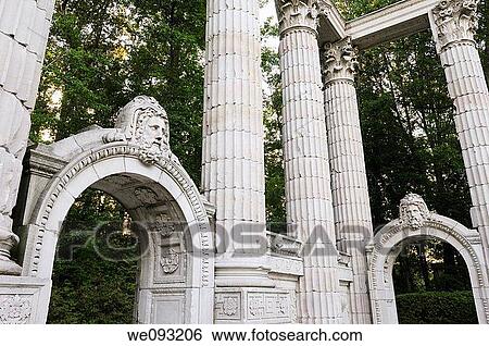 Greek Theatre columns and archways in the forest park of Guild Sculpture Gardens Toronto View Large Photo Image Stock Photograph - Greek Theatre columns and archways in the forest park of Guild Sculpture Gardens Toronto. Fotosearch