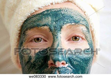 Green clay face skin theraphy massage, woman View Large Photo Image Stock Image - Green clay face skin theraphy massage, woman. Fotosearch