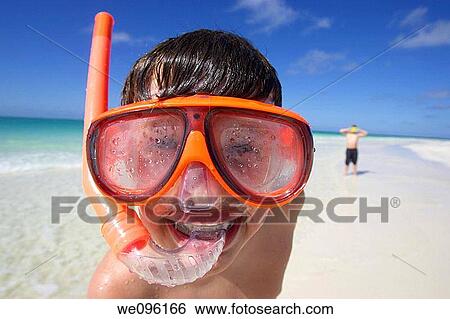 Happy Boy wearing snorkel, Playa Pilar, Cayo Guillermo, Cuba View Large Photo Image Stock Photograph - Happy Boy wearing snorkel, Playa Pilar, Cayo Guillermo, Cuba. Fotosearch