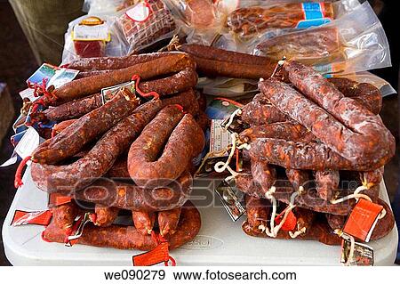 hard pork sausages View Large Photo Image Stock Photo - hard pork sausages. Fotosearch