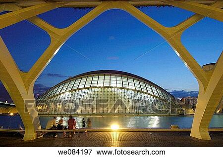 Hemisferic at dusk, City of Arts and Sciences by S. Calatrava, Valencia. Comunidad Valenciana, Spain View Large Photo Image Stock Photo - Hemisferic at dusk, City of Arts and Sciences by S. Calatrava, Valencia. Comunidad Valenciana, Spain. Fotosearch
