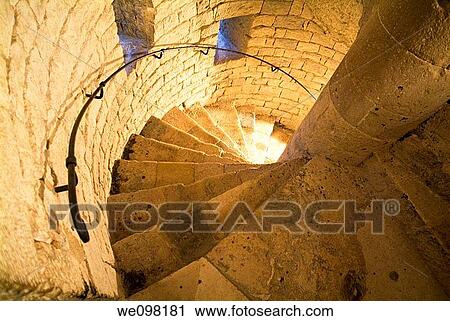 High angle view of a spiral staircase View Large Photo Image Stock Image - High angle view of a spiral staircase. Fotosearch