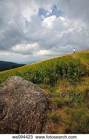 Hiker in Distance, Max Patch, Appalachian Trail, Pisgah Nat Forest, NC View Large Photo Image Stock Image - Hiker in Distance, Max Patch, Appalachian Trail, Pisgah Nat Forest, NC. Fotosearch