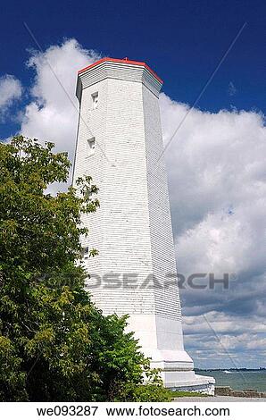 Stock Photo - Historic lighthouse at Presquile Point in the Provincial Park on Lake Ontario near Brighton. Fotosearch