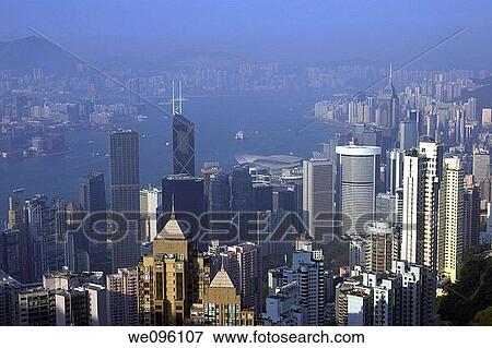 Hong Kong Skyline/ Cityscape From Victoria Peak, Hong Kong, China View Large Photo Image Stock Photo - Hong Kong Skyline/ Cityscape From Victoria Peak, Hong Kong, China. Fotosearch