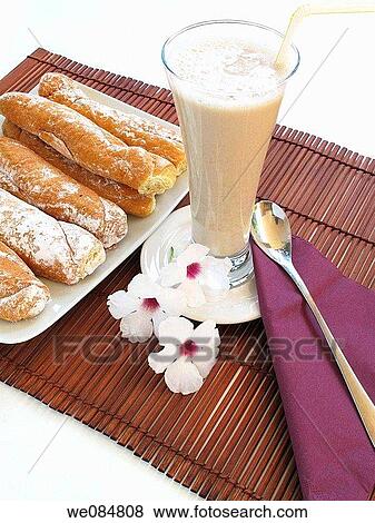 Horchata and Fartons, a traditional soft drink from Valencia View Large Photo Image Stock Photo - Horchata and Fartons, a traditional soft drink from Valencia. Fotosearch
