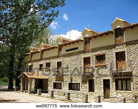 Stock Photography - Hotel, Virgen de la Vega in Gudar mountains, Teruel province Aragon Spain Europe. Fotosearch