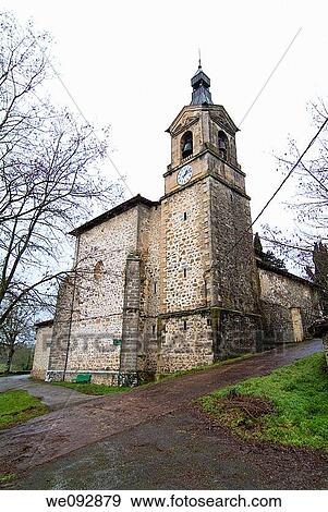 Iglesia de Izarra Alava View Large Photo Image Stock Photo - Iglesia de Izarra Alava. Fotosearch