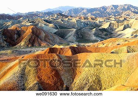 In October 2009, China's Gansu Province, Zhangye City Danxia Landform View Large Photo Image Stock Image - In October 2009, China's Gansu Province, Zhangye City Danxia Landform. Fotosearch