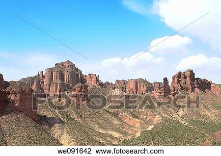 In October 2009, China's Gansu Province, Zhangye City Danxia Landform View Large Photo Image Stock Image - In October 2009, China's Gansu Province, Zhangye City Danxia Landform. Fotosearch