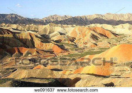 In October 2009, China's Gansu Province, Zhangye City Danxia Landform View Large Photo Image Stock Photo - In October 2009, China's Gansu Province, Zhangye City Danxia Landform. Fotosearch