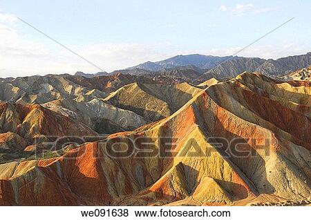 Stock Photo - In October 2009, China's Gansu Province, Zhangye City Danxia Landform. Fotosearch