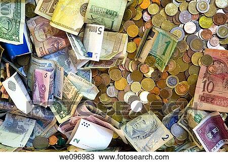 International coins and banknotes View Large Photo Image Stock Image - International coins and banknotes. Fotosearch