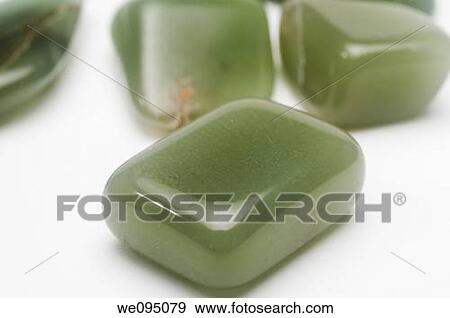 Stock Photo - Jade Semiprecious Gemstone on white background. Fotosearch
