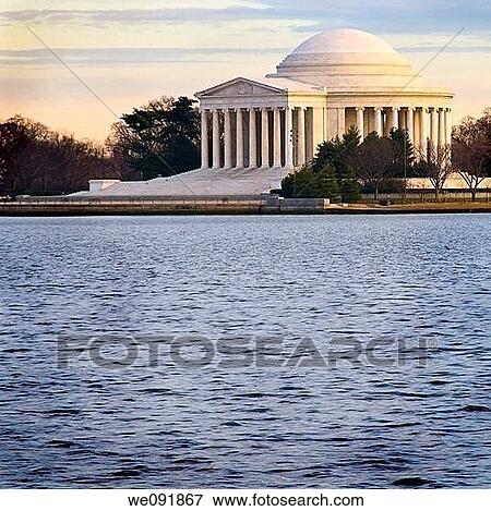 Jefferson Memorial at sunset, in front of the Tidal Basin, Washington, DC View Large Photo Image Stock Photo - Jefferson Memorial at sunset, in front of the Tidal Basin, Washington, DC. Fotosearch