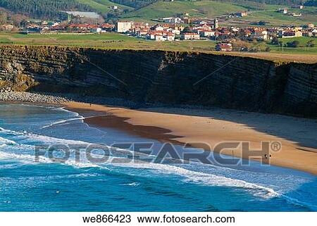 Langre beach and cliffs, Cantabria, Spain View Large Photo Image Stock Image - Langre beach and cliffs, Cantabria, Spain. Fotosearch