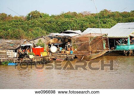 Life River in Cambodia Southeast Asia View Large Photo Image Stock Photo - Life River in Cambodia Southeast Asia. Fotosearch