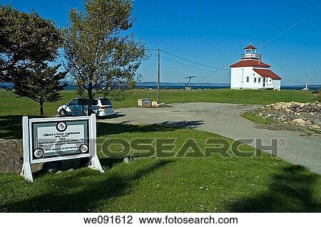 Stock Image - Lighthouse at Gilberts Cove, Nova Scotia. Fotosearch